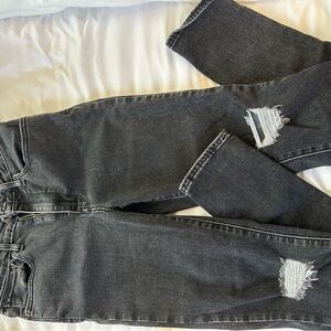 Levi’s High Rise Skinny Black Straight Leg Jeans with Distressing
